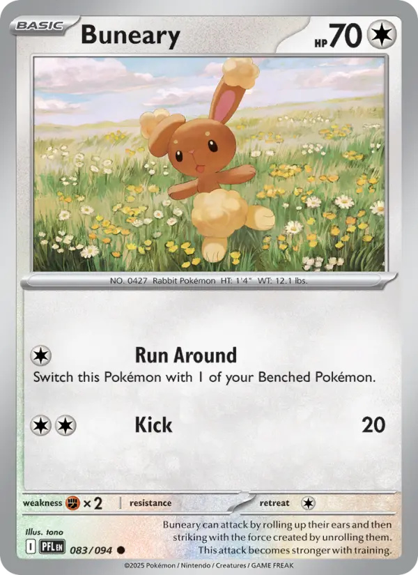 Buneary Common rarity Phantasmal Flames Pokémon card price — $0.28