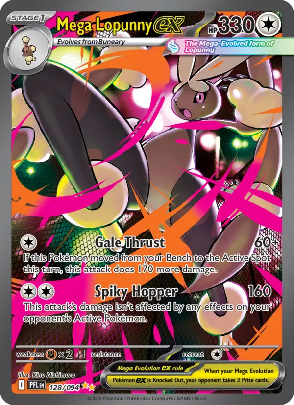 Mega Lopunny ex Secret Rare rarity Phantasmal Flames Pokémon card price — $16.92