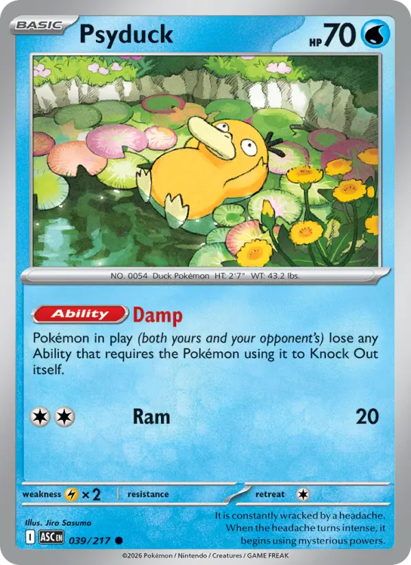 Psyduck Common rarity Ascended Heroes Pokémon card price — $0.32