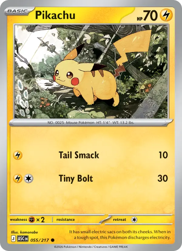 Pikachu Common rarity Ascended Heroes Pokémon card price — $0.28