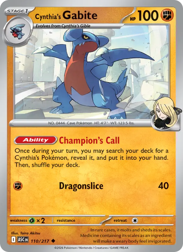 Cynthia's Gabite Uncommon rarity Ascended Heroes Pokémon card price — $0.20
