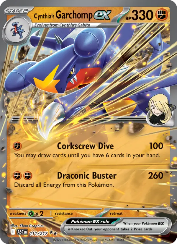 Cynthia's Garchomp ex Ultra Rare rarity Ascended Heroes Pokémon card price — $0.79