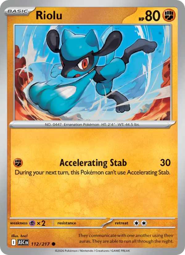 Riolu Common rarity Ascended Heroes Pokémon card price — $0.11