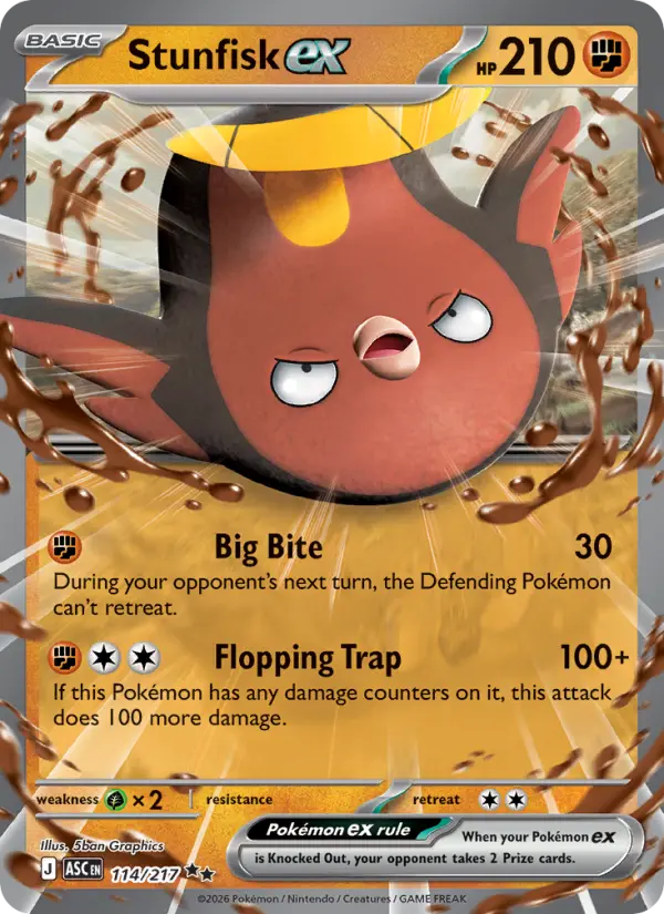 Stunfisk ex Ultra Rare rarity Ascended Heroes Pokémon card price — $0.61