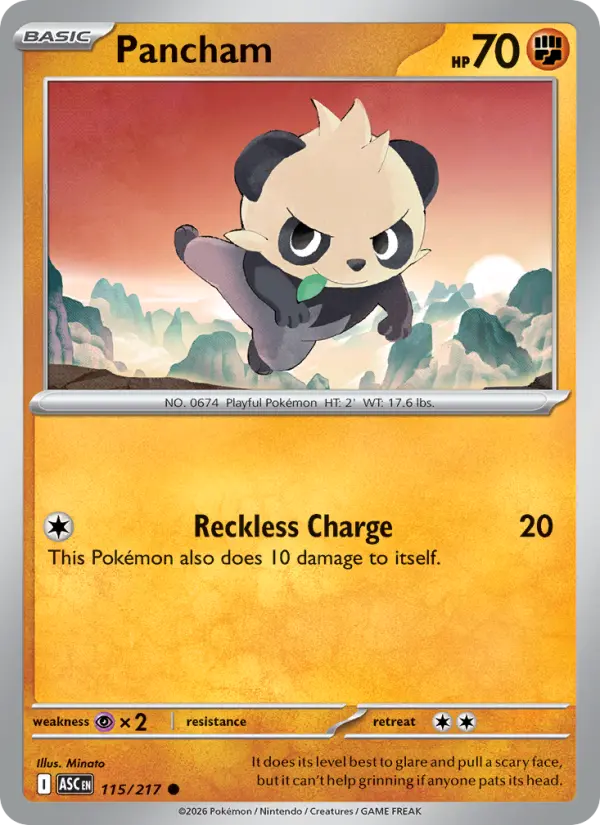 Pancham Common rarity Ascended Heroes Pokémon card price — $0.13