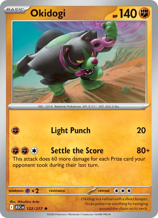Okidogi Rare rarity Ascended Heroes Pokémon card price — $0.08