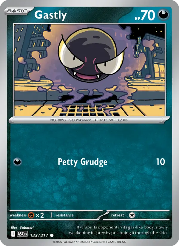 Gastly Common rarity Ascended Heroes Pokémon card price — $0.19