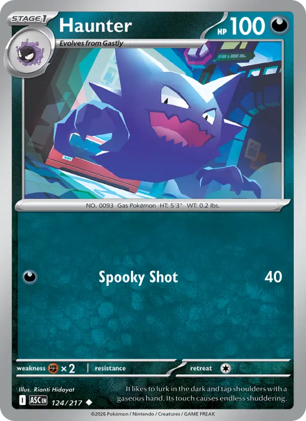 Haunter Uncommon rarity Ascended Heroes Pokémon card price — $0.20