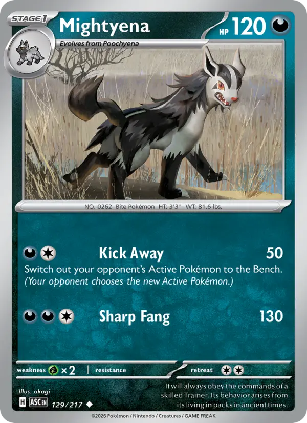 Mightyena Uncommon rarity Ascended Heroes Pokémon card price — $0.05