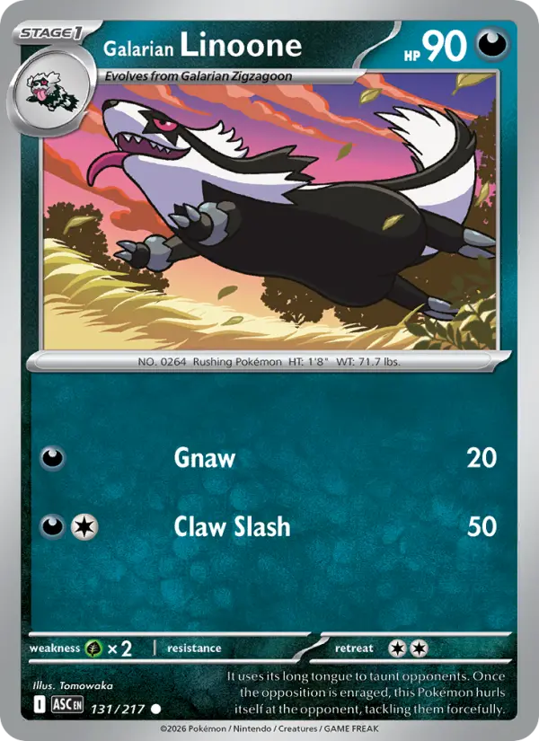 Galarian Linoone Common rarity Ascended Heroes Pokémon card price — $0.14