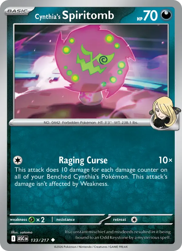 Cynthia's Spiritomb Uncommon rarity Ascended Heroes Pokémon card price — $0.10