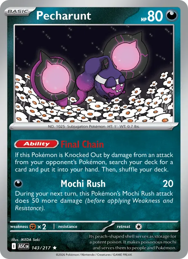 Pecharunt Rare rarity Ascended Heroes Pokémon card price — $0.15
