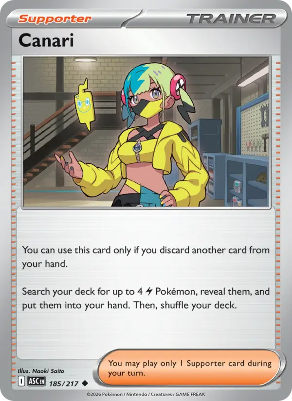 Canari Uncommon rarity Ascended Heroes Pokémon card price — $0.44