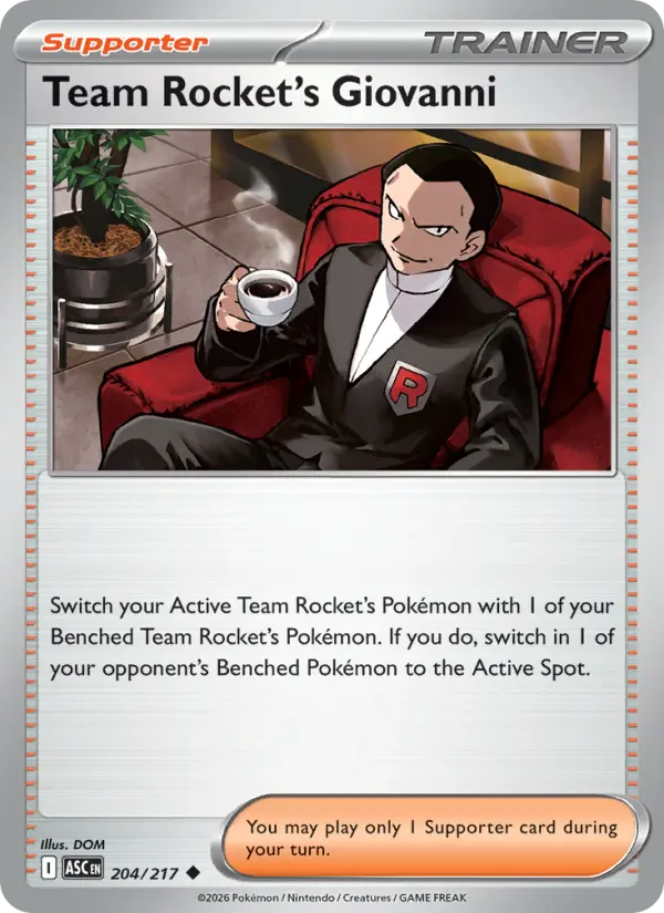 Team Rocket's Giovanni Uncommon rarity Ascended Heroes Pokémon card price — $0.39