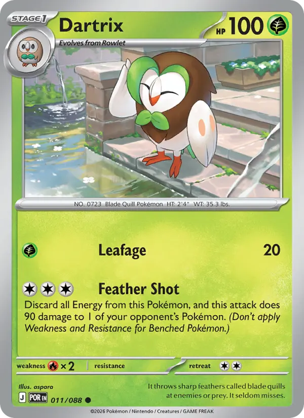 Dartrix Common rarity Perfect Order Pokémon card price — $0.28