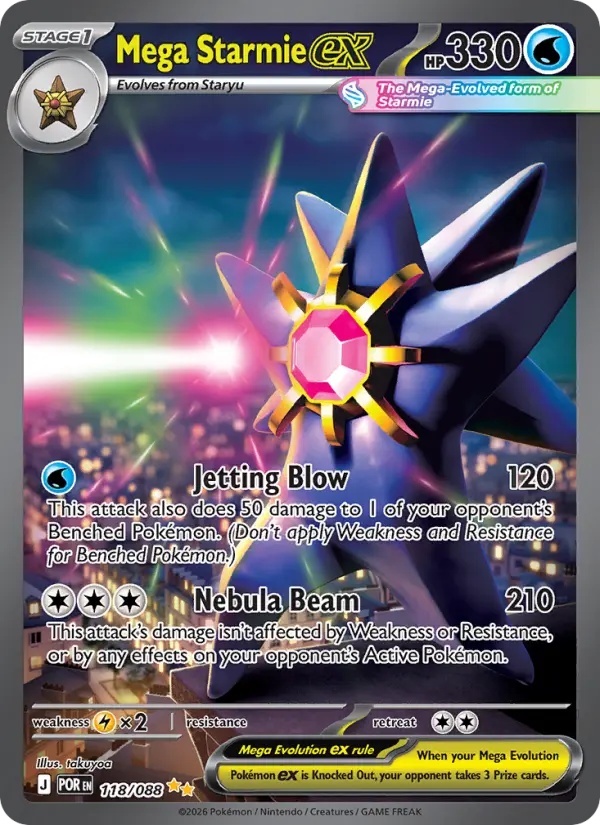 Mega Starmie ex Secret Rare rarity Perfect Order Pokémon card price — $50.43