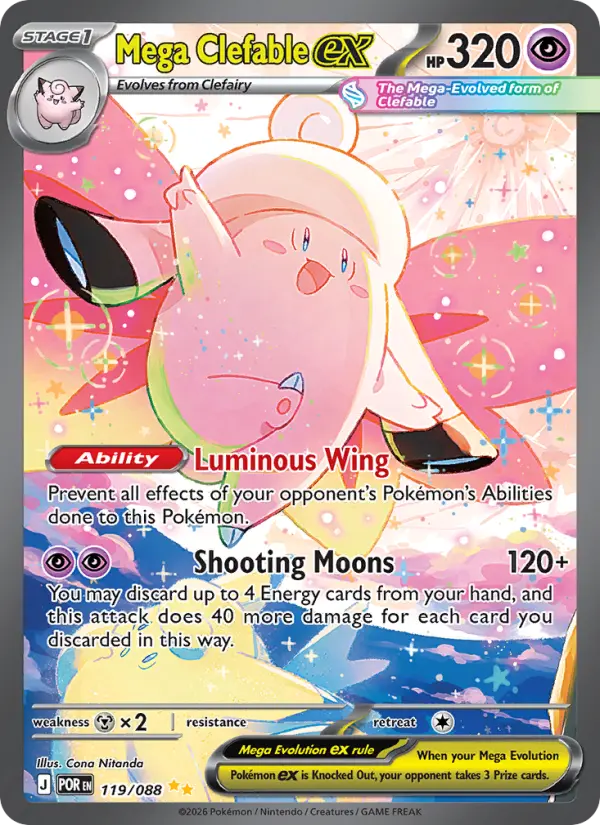 Mega Clefable ex Secret Rare rarity Perfect Order Pokémon card price — $60.57