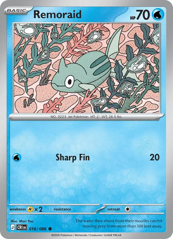 Remoraid Common rarity Chaos Rising Pokémon card price — $0.27