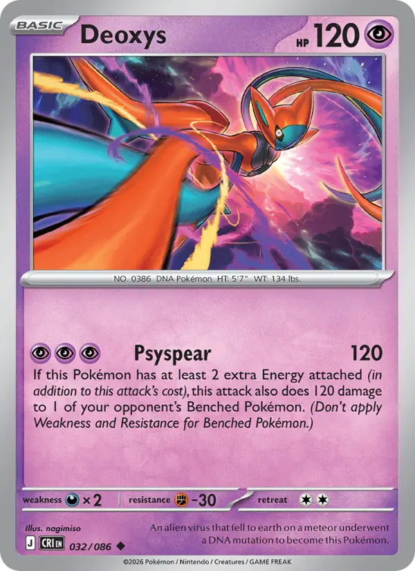 Deoxys Uncommon rarity Chaos Rising Pokémon card price — $0.27