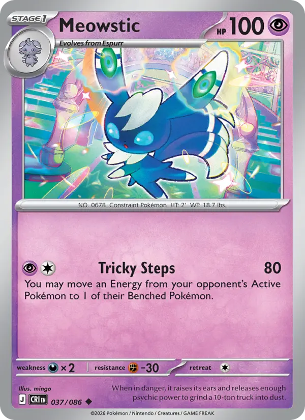 Meowstic Uncommon rarity Chaos Rising Pokémon card price — $0.25