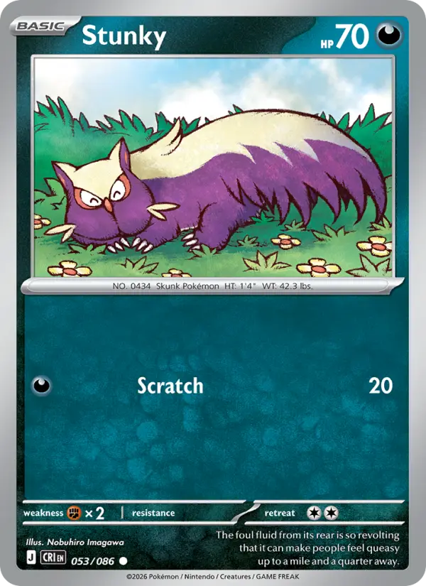 Stunky Common rarity Chaos Rising Pokémon card price — $0.26