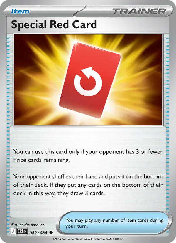 Special Red Card Uncommon rarity Chaos Rising Pokémon card price — $0.30