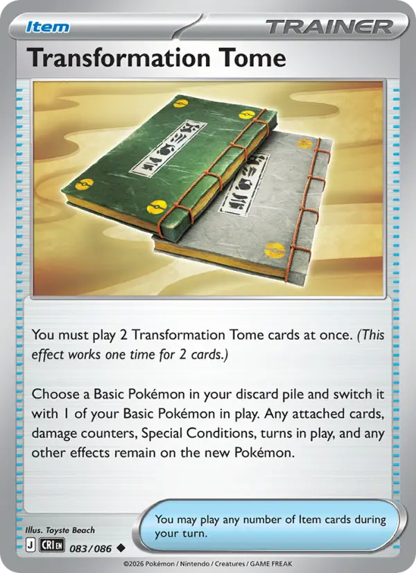 Transformation Tome Uncommon rarity Chaos Rising Pokémon card price — $0.65