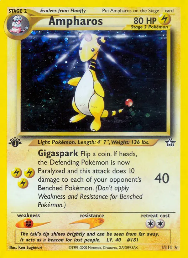 Ampharos Rare rarity Neo Genesis Pokémon card price — $84.54
