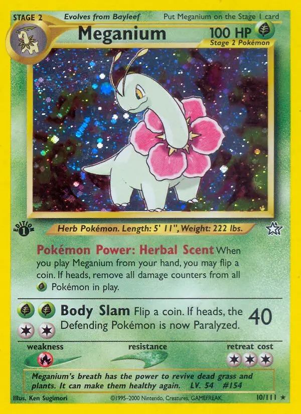 Meganium Rare rarity Neo Genesis Pokémon card price — $128.70