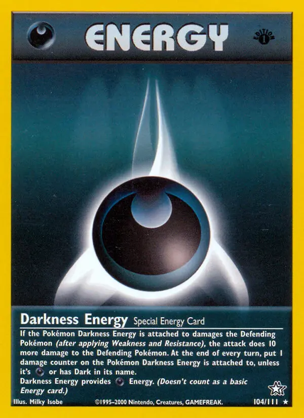 Darkness Energy Rare rarity Neo Genesis Pokémon card price — $10.78