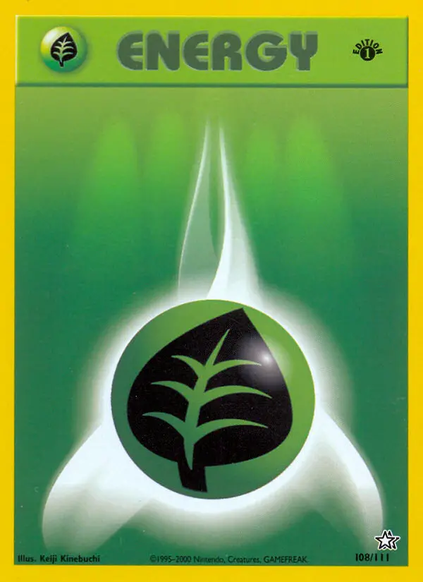 Grass Energy Common rarity Neo Genesis Pokémon card price — $1.08