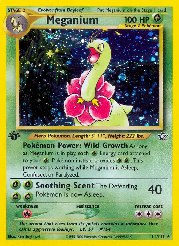 Meganium Rare rarity Neo Genesis Pokémon card price — $216.83
