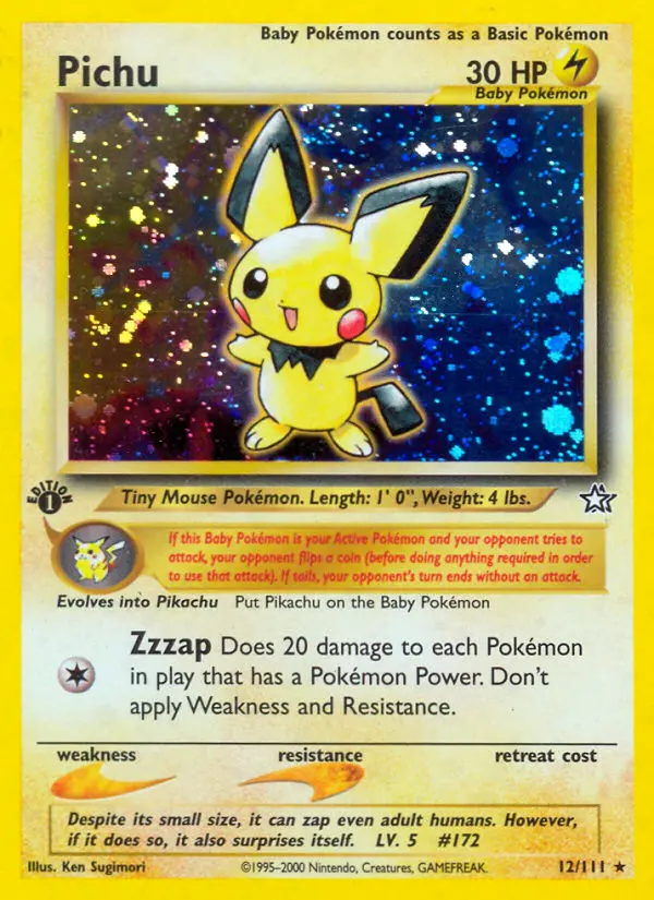 Pichu Rare rarity Neo Genesis Pokémon card price — $319.31