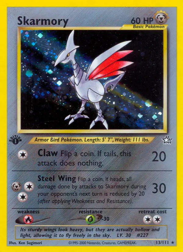 Skarmory Rare rarity Neo Genesis Pokémon card price — $76.25