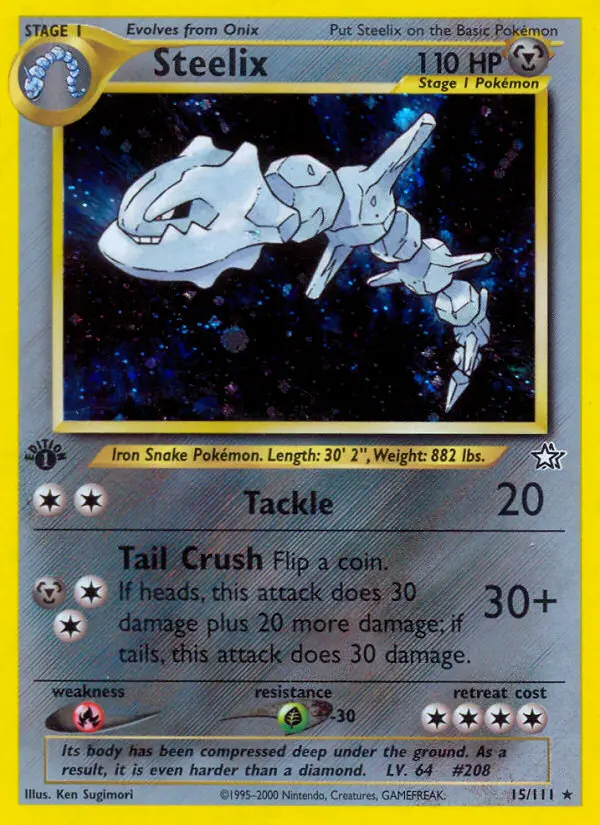 Steelix Rare rarity Neo Genesis Pokémon card price — $107.36