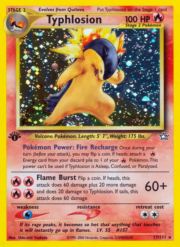 Typhlosion Rare rarity Neo Genesis Pokémon card price — $320.50