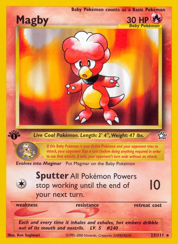 Magby Rare rarity Neo Genesis Pokémon card price — $11.50