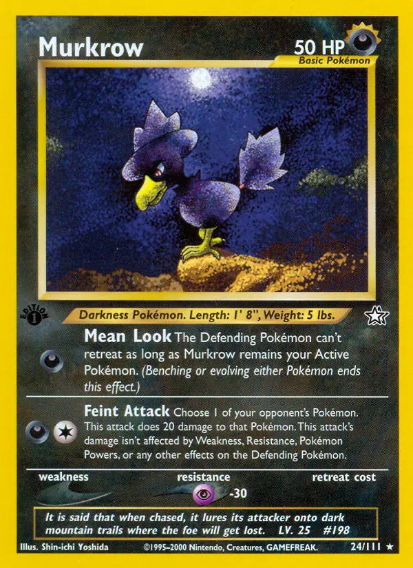 Murkrow Rare rarity Neo Genesis Pokémon card price — $9.17