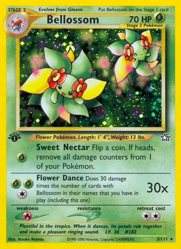Bellossom Rare rarity Neo Genesis Pokémon card price — $89.92