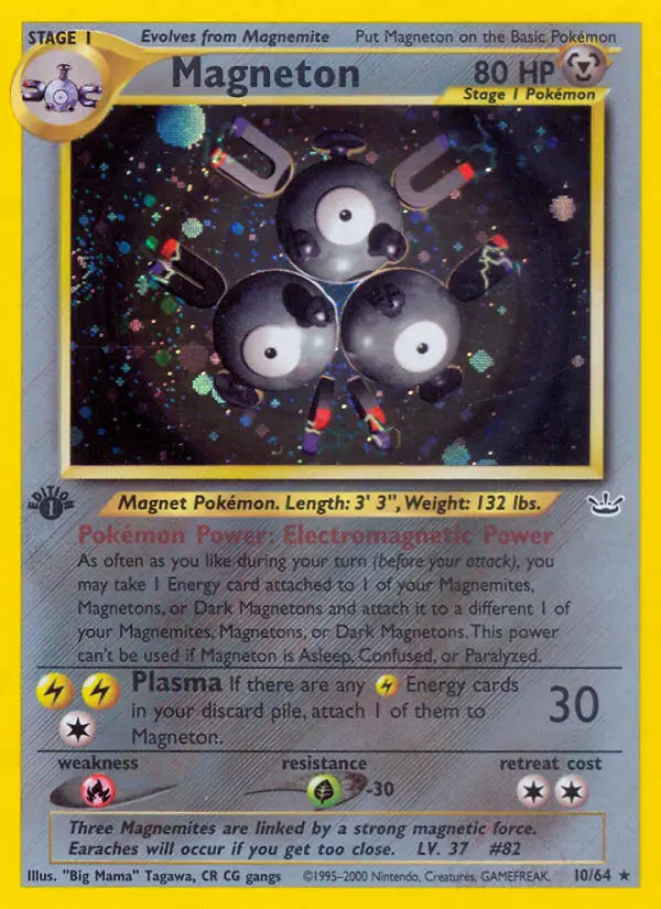 Magneton Rare rarity Neo Revelation Pokémon card price — $83.91