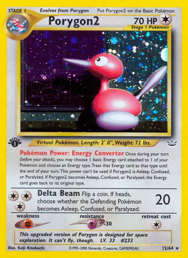 Porygon2 Rare rarity Neo Revelation Pokémon card price — $99.00