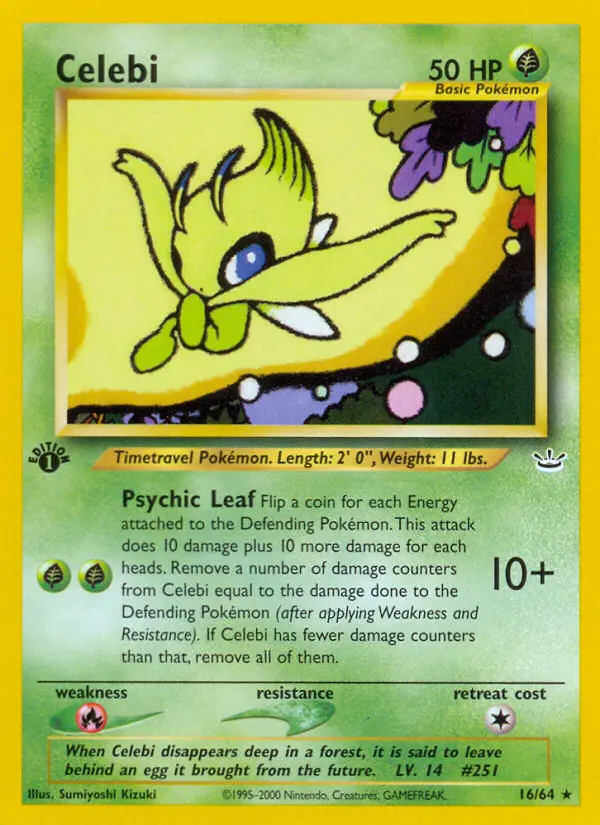 Celebi Rare rarity Neo Revelation Pokémon card price — $33.67