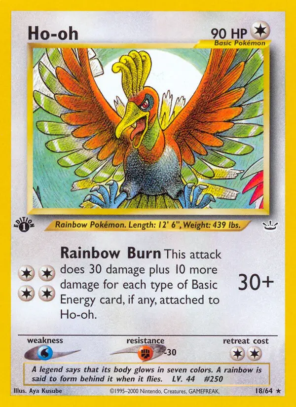 Ho-oh Rare rarity Neo Revelation Pokémon card price — $63.33