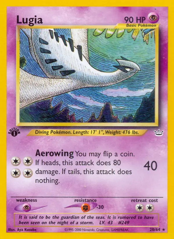 Lugia Rare rarity Neo Revelation Pokémon card price — $118.31