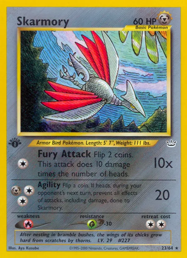 Skarmory Rare rarity Neo Revelation Pokémon card price — $27.10