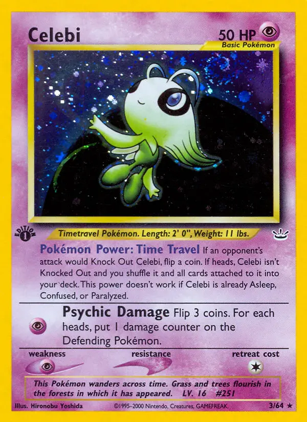 Celebi Rare rarity Neo Revelation Pokémon card price — $349.99