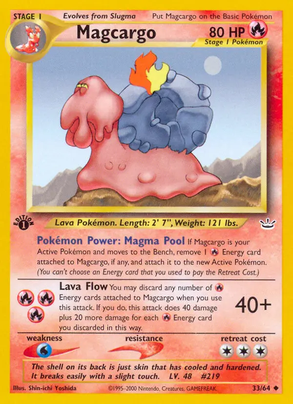 Magcargo Uncommon rarity Neo Revelation Pokémon card price — $6.57
