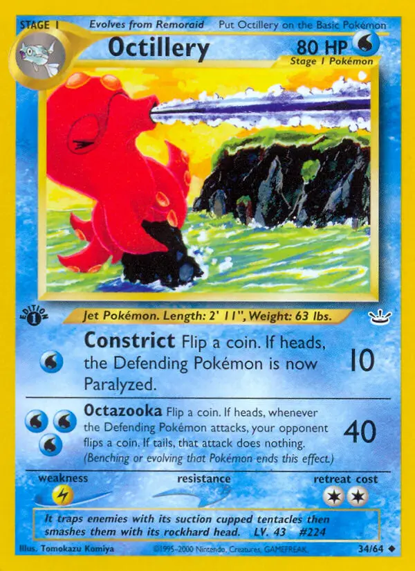 Octillery Uncommon rarity Neo Revelation Pokémon card price — $7.61