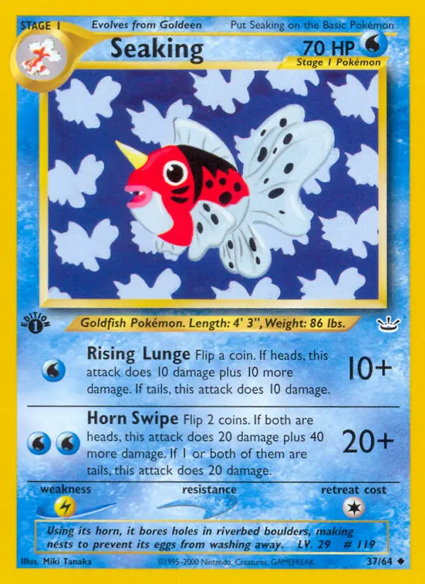 Seaking Uncommon rarity Neo Revelation Pokémon card price — $2.71