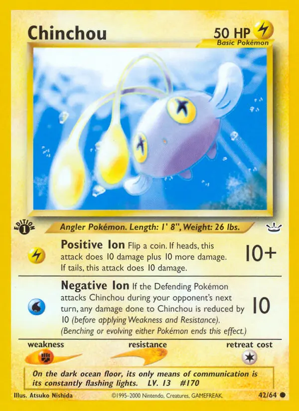 Chinchou Common rarity Neo Revelation Pokémon card price — $1.71